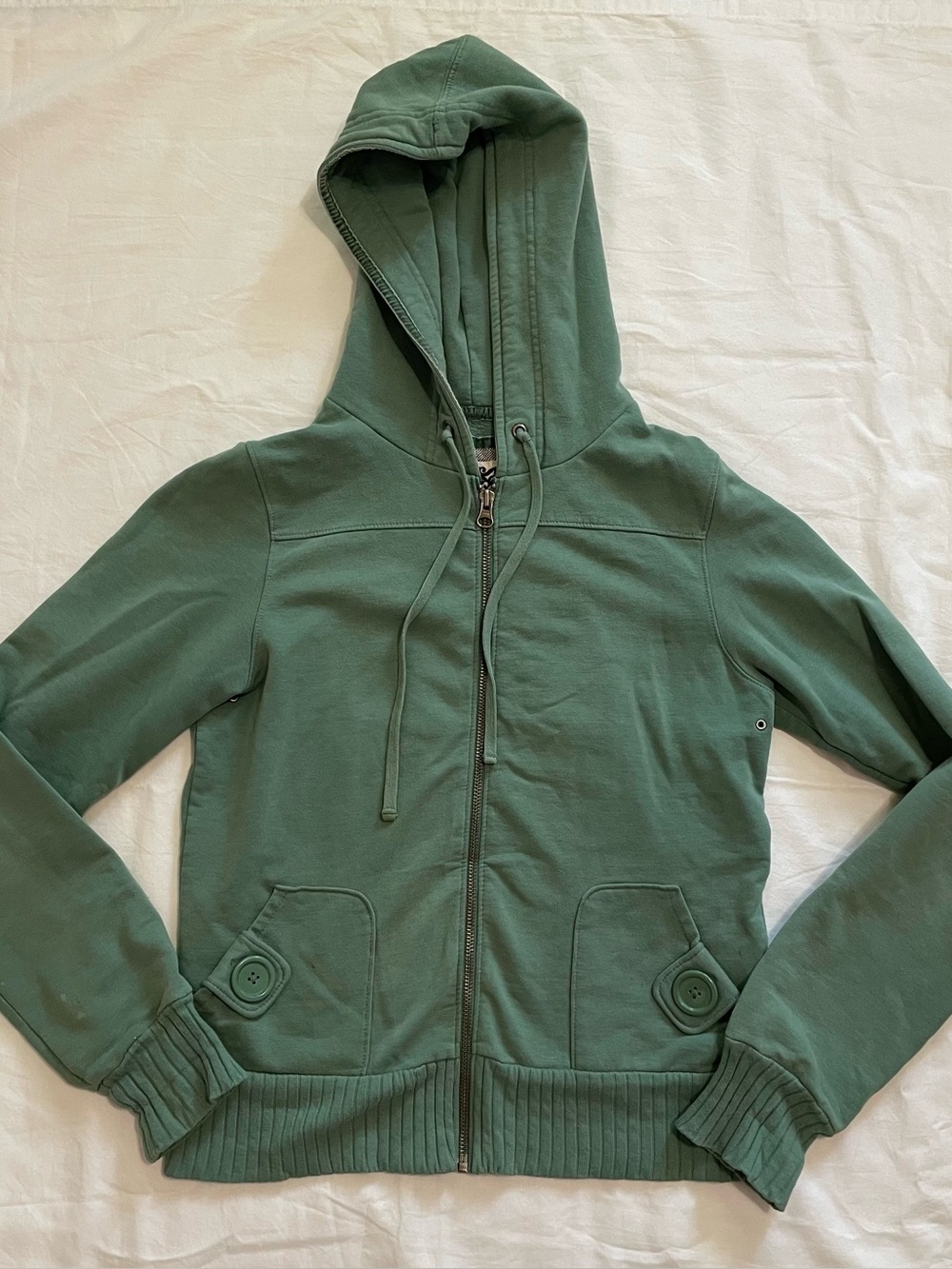 2000s y2k vintage Old Navy green zip up hoodie